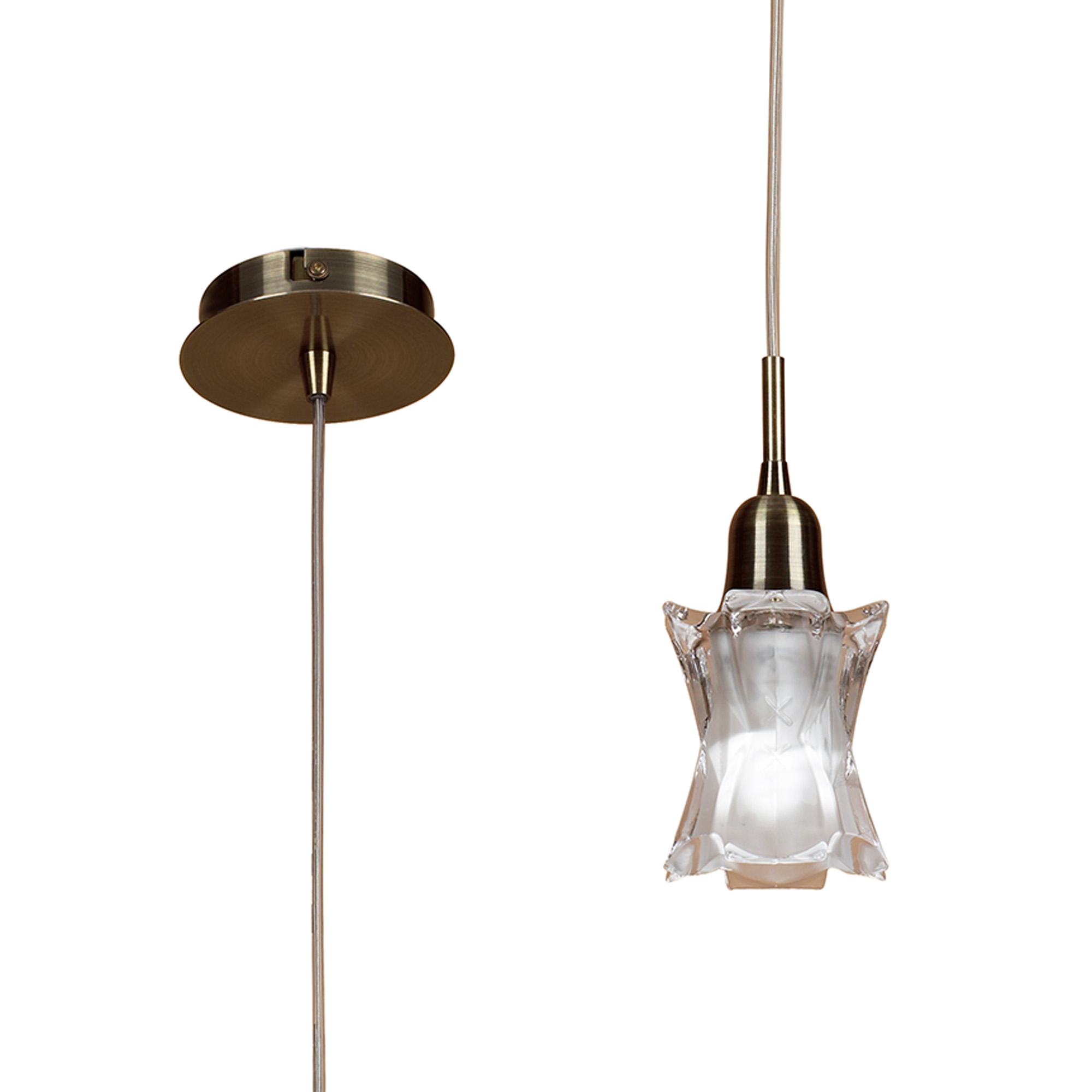 M8612AB/1  Alaska GU10 AB Pendant 1 Light